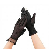 Lace Sunscreen Gloves Thin Anti-Slip Ice Silk Gloves Skirt Edge Sun Protection Touchscreen Gloves Cycling Driving Running