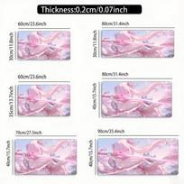 Pink Girl Samurai Mouse Pad Large Rubber Base Nonslip PC Desk Accessories Mousepad for Office and Gamer Keyboard Mats Decor Mat 400x800x2mm