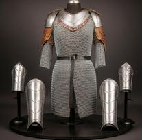 Women's Steel Knight Armor Set with Chainmail Shirt Medieval Warrior LARP Cosplay Costume