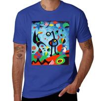 Joan Miro sodas marškinėlių ruošiniai custom vyriški grafiniai marškinėliai anime XL mėlyna