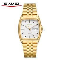 Skmei 2628 Trending Stylish Unisex Quartz Watch clear Stainless Steel Band Waterproof Calendar in Stock Business Watch Set