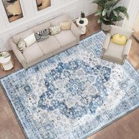 1pc Velvet Soft Washable Area Rug, Modern Floral Starry Sky Design, 850g/sqm Polyester, Non-Slip Durable Vintage Luxury Carpet, 60x90cm
