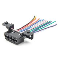 OBD2 Cable Fixed Terminals Female Head 16pin Full Needle Colored Wire J1962F Female Connector OBDII Harness 1 gray