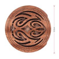 Guitar Wooden Soundhole Sound Hole Cover Block Feedback Buffer Mahogany Wood for EQ Acoustic Folk Guitars brown