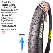 MAXXIS REKON Tubeless Sulankstoma Atspari Pradurimui Visureigio MTB Padanga 24 /27.5 /29 black