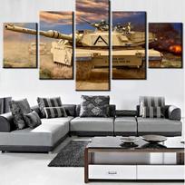 Modulinis paveikslas 5 dalys War Thunder Tapyba Drobė Sienos meno paveikslas Namų dekoras Svetainė Drobės Sienos meno dekoras Rėmuotas Be rėmo 20x35cm*2  20x45cm*2  20x55cm*1 No Frame black
