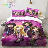 Cartoon Bratz Doll Bedding Set 3D Printed Suitable For Bedroom Duvet Cover Set With Pillowcases Kids Home Textile EU Single(135*200cm)3pcs pink