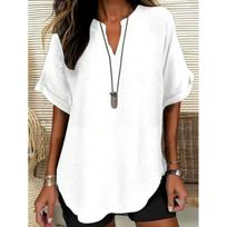 Spring hot-selling fashion carnival print popular women's V-neck short-sleeved T-shirt shirt Europe S balta