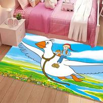 Nils Holgersson Cartoon Print Area Rug Non Slip Soft Floor Mat For Kids Bedroom Living Room Home Decor Gift 40x60cm( 15x23in )