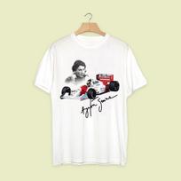 Hot Ayrton Senna Shirt New Popular T-shirt XL white