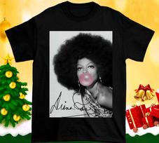 Diana Ross Signature Black Short Sleeve T Shirt Size S-5XL Cotton Unisex T-Shirt L