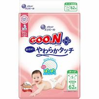 Goo.N Plus Diapers for sensitive skin S 4-8kg 62pcs