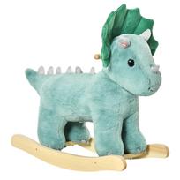 Plush Ride-On Rocking Dinosaur, with Sound - Green 64 x 30 x 54 cm