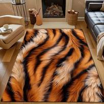 Tiger Skin Print Carpet Large Area Rug for Bedroom Living Room Sofa Floor Mat Modern Home Decor Soft Non Slip 40x60cm (16x24in)