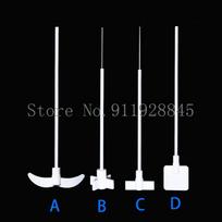 1pcs/lot Lab PTFE Stirring Paddle Stirrer Agitating Aalve Blade Acid and Alkali Resistant Moon Cross Plate Type F4 Mixing Bar A 250mm 40mm white