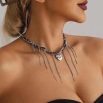 Naujas Moteriškas Elegantiškas Kutai Širdelės Pakabukas Karoliai Moterims Y2K Grandinėlės Choker Karoliai Mados vakarėlio Papuošalų Aksesuarai Dovana 1pc