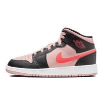 Air Jordan 1 Mid GS Black Pink Crimson Kids Sneakers Atmosphere Infrared-23 554725-604 38 gray