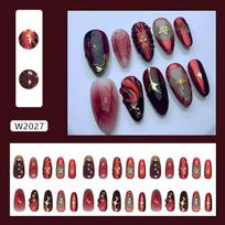 Dark night smudges the starry sky wearing armor 24 pieces press on nails