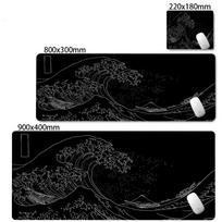 Japanese Waves Mousepad Professional E-sports Gamers Speed Gaming Rubber Keyboard Notbook Cool Desk Mat Pc Accessories Mousepad Small siz180x220x2mm