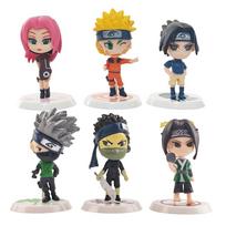 Hot 12pcs/set Anime Figure Naruto Shippuden Hinata Sasuke Itachi Kakashi Gaara Action Figure Q Version PVC Figures Playthings Present gray
