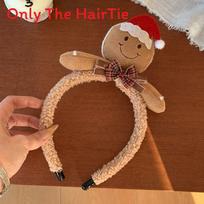 Christmas Gingerbread Man Hair Clip With Soft Fabric For Women Holiday Party Decor