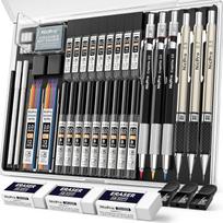 35PCS Art Mechanical Pencil Set, 3 PCS Metal Drafting Pencil 0.5 mm & 0.7 mm & 0.9 mm & 3 PCS 2mm Lead Holder (6B 4B 2B HB 2H 4H United States