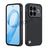 POCO F8 Ultra / POCO F8 Pro F7 F6 F5 Pro dėklas Dangtelis Madinga pluošto tekstūra PU-oda ir plastikinė apsauga Galinis dangtelis Capa Funda for POCO F8 Pro gray