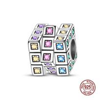 Authentic Charm Bead Charms copper Rotatable Rubiks Cube Collection Charm Bead Charms Bead Charms Compatible With 3mm Authentic Bracelets Women Do It 3mm