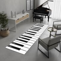 Piano Keys Runner Rug Musical Notes Corridor Carpet Non-slip Black White Floor Mat for Hallway Music Room Kitchen Home Decor 40x120cm