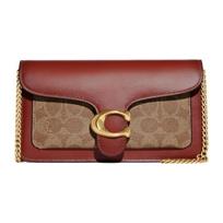 COACH clutch bag Tabby 20 classic old flower print metal C logo chain shoulder strap snap button closure one shoulder crossbody coated canvas auksas