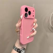 Luxury Matte Skin Feel Liquid Phone Case For iPhone 13 14 15 16 17 Pro Max Shockproof Bumper Back Cases Cover iPhone 13 Pro rožinė raudona spalva