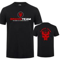 Jūrų ruoniai Bravo komanda Simbolis Komandos T-shirt Šaunus vyriškas gatvės apranga Viršutinė dalis Trumpomis rankovėmis Medvilninis Bi S red