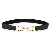 Fine Gold Buckle Women's Belt with Skirt and Shirt, Retro Elastic Elastic, Slim Waist Seal, Waist Cinching, Small Belt for Women juoda