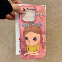 Pink Dudu Nara for Apple 16promax Creative Mobile Phone Case 15pro Glacier Pattern 14 Fun 13 For  Apple 16E