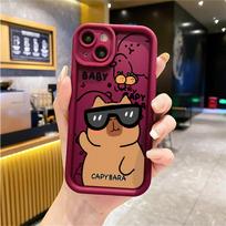 Cute Capybara Case for Apple iPhone 14 Pro 16e 14 XS XR 12 Mini 16 Plus 11 15 Plus 11 13 Pro MAX Soft Cover iPhone 15 Pro brown