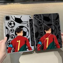 Tablet Case For iPad Pro 11th 10th 9th 8th 7th 12.9inch Mini 6 7 Pro 2025 Air 4 5 M3 M2 1 2 M4 11inch Y-Fold Holder Cover Soccer iPad Mini 6 8.3 black