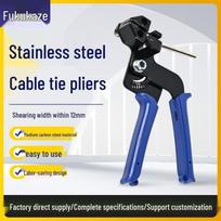 Nerūdijančio plieno kabelio raištelių įtempimo ir kirpimo replės. Blue Handle CT002 black