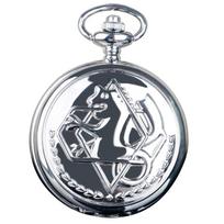 Fullmetal Alchemist Aukštos kokybės dovanų rinkiniai Kišeninis laikrodis Cosplay Japonijos Anime Karoliai Laikrodžio Aksesuarai Su Dėžute CF1217 gray