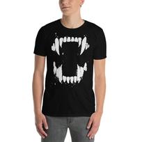 Baisūs vampyrų dantys Gotikiniai Helovino Gotiški trumpomis rankovėmis Unisex marškinėliai L black