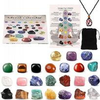 24pc Advent Calendar Crystals Adult-24 Days Chakra Crystals& Stones,Christmas Countdown Calendar Natural Stones Crystals Journey For Girls Boys gray
