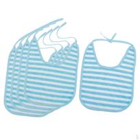 5 Pcs Stripes Junior Bibs, Feeder Bibs for Toddlers / Big Kids, Waterproof, Washable, Stain And Odor mėlyna