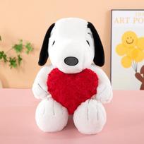 Širdutės Gėlės Snoopy pliušinė lėlė pagalvė - Didelė gimtadienio dovana mergaitėms 35 cm white