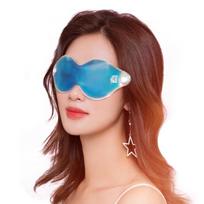 Dvigubo naudojimo gelinis paakių kompresas: Šaltas/Karštas kompresas su granulėmis, ledo pakuotė miegui ir apsaugai nuo šviesos Gel Eye Mask with Glycerin tamsiai mėlyna spalva