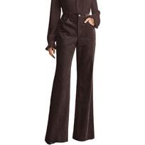 American Retro Corduroy Flare Pants: Velvet High-Waisted, Wide-Leg, Slimming Autumn/Winter Fashion for Women Small kava