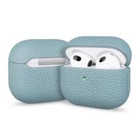Aukštos kokybės ličių rašto natūralios odos ausinių dėklas Apple AirPods Pro 3 2 AirPods 4 verslo Bluetooth ausinėms For AirPods 2 1 gray