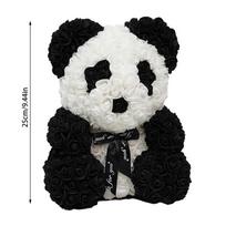 Amžinai dirbtinės gėlės Rose Panda Bear Merginos Valentino dienos jubiliejus Kalėdų dovana gimtadienio dovana Vestuvių dekoras balta