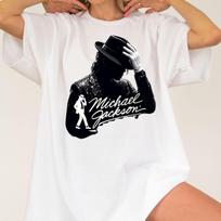 Movie Michael Jackson Graphic 100%Cotton Unisex Shirt Men's Y2k Oversize Short Sleeve Tshirt XS black