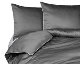 Satininė patalynė, vienspalvis medvilninis satinas su elegantišku apvadu 200x220 Pilka