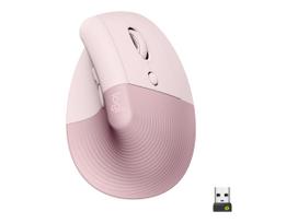 LOGITECH Lift Vertical Ergonomic Mouse Optical Wireless Pink