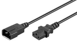 MicroConnect Black power cable C14F to  C13M, 1,8M